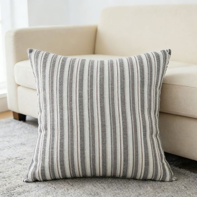 Striped Cushion / Pillow with Removable Cover, Boho Style Waist Support Pillow, Minimalist Bohemian Decorative Pillow