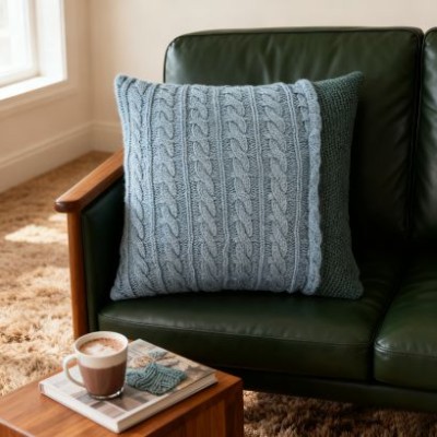 Chunky Knit Pillow - Home Decor Soft Furnishing Cushion Cover