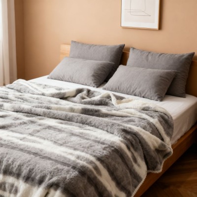 Rabbit Fur Fleece Blanket | Winter Thickened Warm Blanket | Nap Blanket