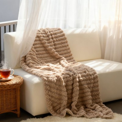 Rabbit Fur Fleece Multi-Functional Blanket – Heavy-Weight Winter Warm Fleece Throw for Office & Sofa