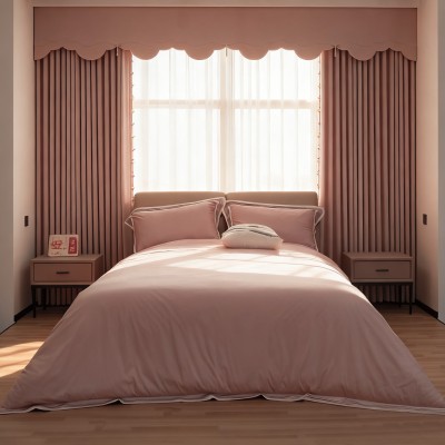 Solid Color Chenille Light-blocking High-end Living Room Bedroom Light Luxury Modern Simple Curtain